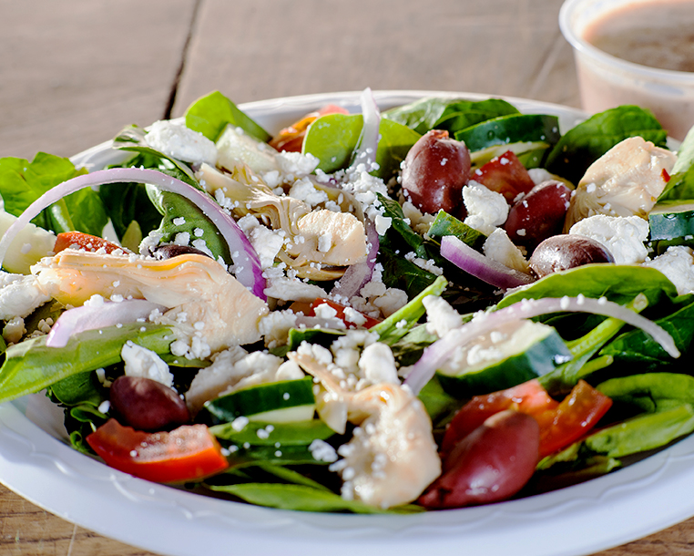 a delicious Mama's Salad starts the meal